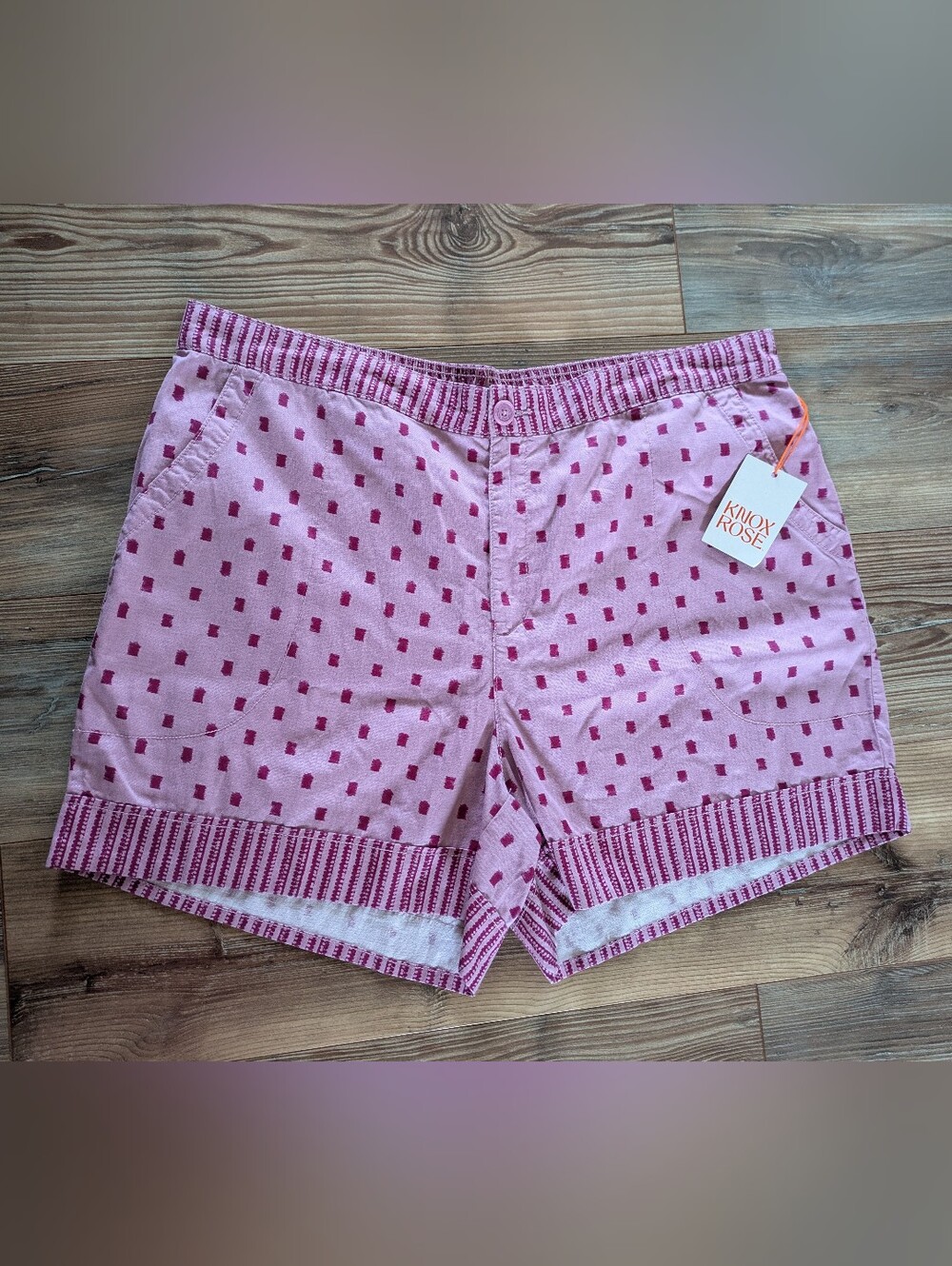 Knox Rose Pink Crepe Elastic Waist High Rise Shorts 1X NWT